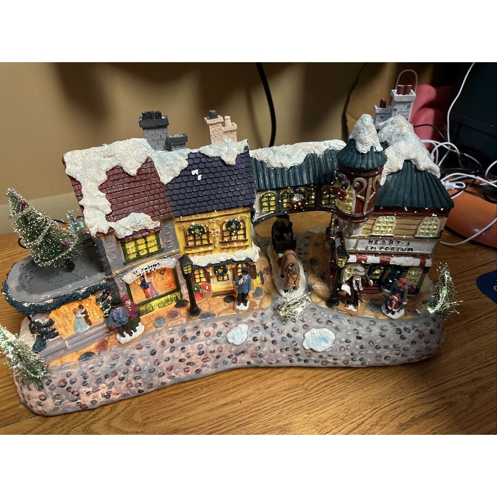 Christmas Enchanted Forest Large  Rare Collectable Village, Rotating Tree Vintag